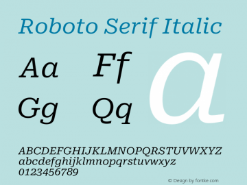 Roboto Serif Italic Version 1.007图片样张