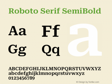 Roboto Serif SemiBold Version 1.007图片样张