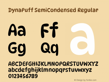 DynaPuff SemiCondensed Regular Version 2.000图片样张