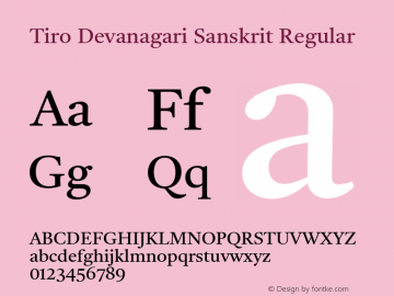 Tiro Devanagari Sanskrit Regular Version 1.52图片样张