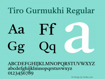 Tiro Gurmukhi Regular Version 1.52图片样张