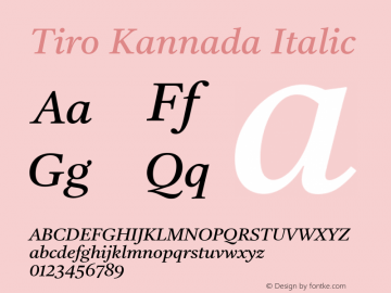 Tiro Kannada Italic Version 1.52图片样张