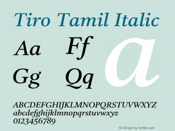 Tiro Tamil Italic Version 1.52图片样张