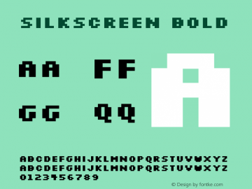 Silkscreen Bold Version 1.001; ttfautohint (v1.8.4.7-5d5b)图片样张