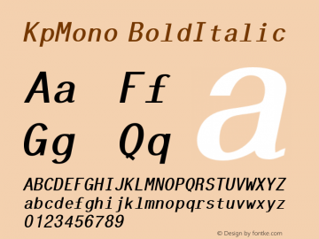 KpMono BoldItalic Version 0.43图片样张