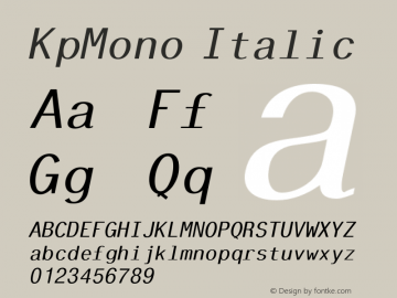 KpMono Italic Version 0.43图片样张