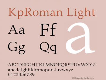 KpRoman-Light Version 0.43图片样张