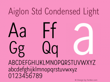 Aiglon Std Condensed Light Version 1.0图片样张