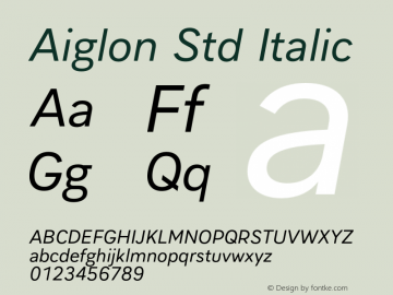 Aiglon Std Italic Version 1.0图片样张