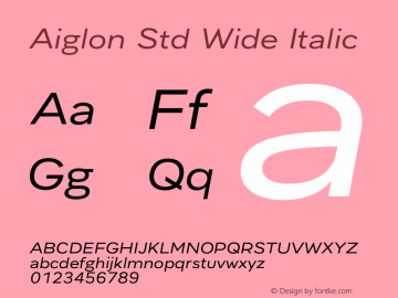 Aiglon Std Wide Italic Version 1.0图片样张