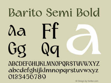 Barito Semi Bold Version 1.000;hotconv 1.0.109;makeotfexe 2.5.65596图片样张