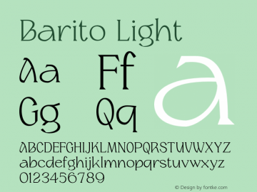 Barito Light Version 1.000;hotconv 1.0.109;makeotfexe 2.5.65596图片样张