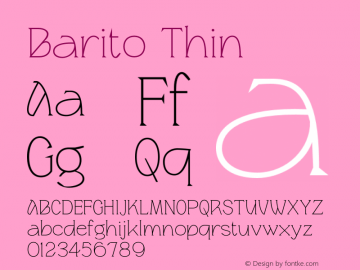 Barito Thin Version 1.000;hotconv 1.0.109;makeotfexe 2.5.65596图片样张
