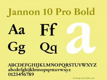 Jannon10Pro-Bold Version 001.000图片样张