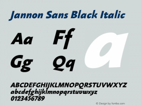 Jannon Sans Black Italic Version 1.000图片样张