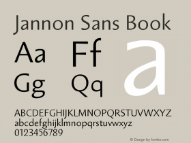 Jannon Sans Book Version 1.000图片样张