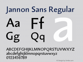 Jannon Sans Regular Version 1.000图片样张