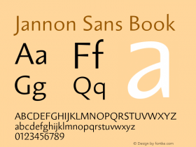 Jannon Sans Book Version 1.000图片样张