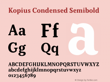 Kopius Condensed Semibold Version 1.001图片样张