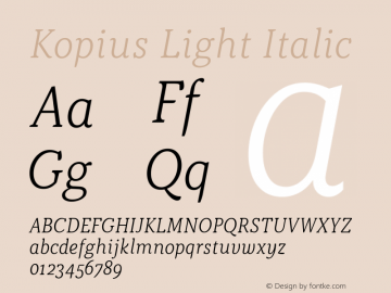 Kopius Light Italic Version 1.001图片样张