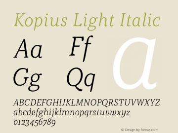 Kopius-LightItalic Version 1.001图片样张