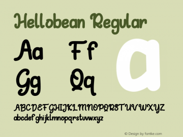 Hellobean Version 1.00;August 17, 2021;FontCreator 13.0.0.2683 32-bit图片样张