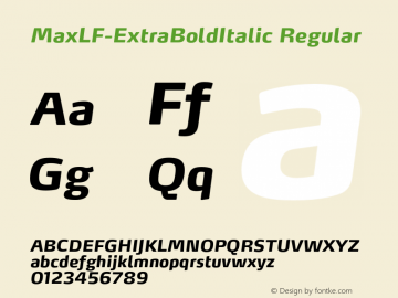 MaxLF-ExtraBoldItalic Regular 4.460图片样张