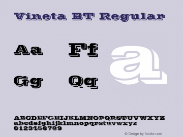 Vineta BT Regular mfgpctt-v1.53 Friday, January 29, 1993 1:45:45 pm (EST)图片样张