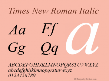 Times New Roman Italic Version 7.03图片样张