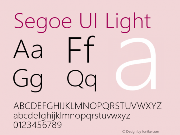 Segoe UI Light Version 5.65图片样张