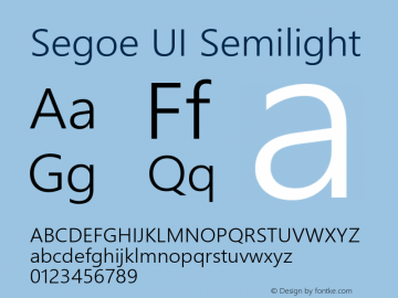 Segoe UI Semilight Version 5.65图片样张
