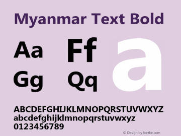 Myanmar Text Bold Version 1.20图片样张