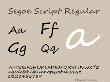 Segoe Script Version 5.03图片样张