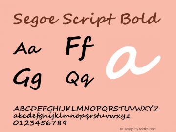 Segoe Script Bold Version 5.03图片样张
