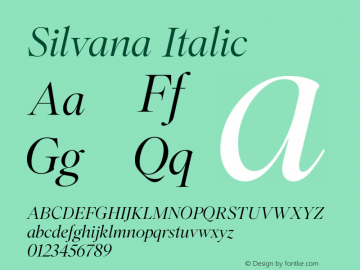 Silvana Italic Version 1.000图片样张