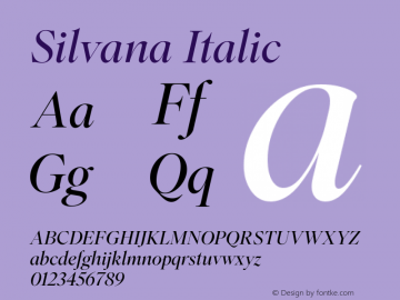 Silvana Italic Version 1.000图片样张