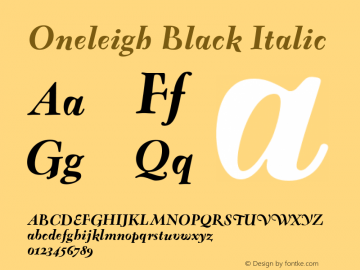 Oneleigh Black Italic 001.000图片样张