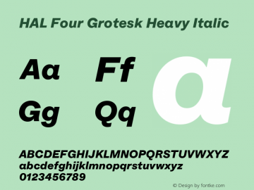 HAL Four Grotesk Heavy Italic Version 1.000图片样张