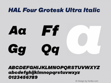 HAL Four Grotesk Ultra Italic Version 1.000图片样张