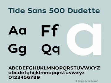 Tide Sans 500 Dudette Version 1.000;PS 005.000;hotconv 1.0.70;makeotf.lib2.5.58329图片样张