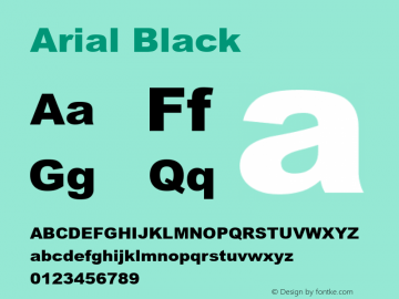 Arial  Black Altsys Fontographer 4.0.3 20.3.97图片样张
