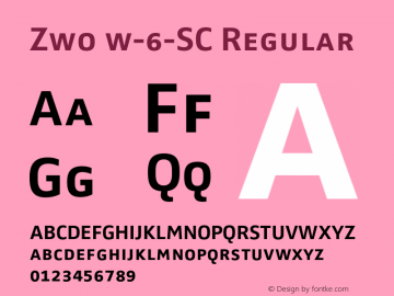 Zwo w-6-SC Regular 4.313 Font Sample