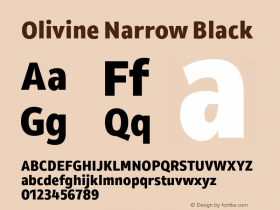 Olivine Narrow Black Version 1.000;PS 001.000;hotconv 1.0.88;makeotf.lib2.5.64775图片样张