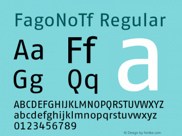 FagoNoTf Regular 001.000 Font Sample