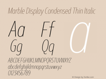 Marble Display Condensed Thin Italic Version 1.001图片样张