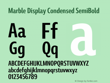 Marble Display Condensed SemiBold Version 1.001图片样张