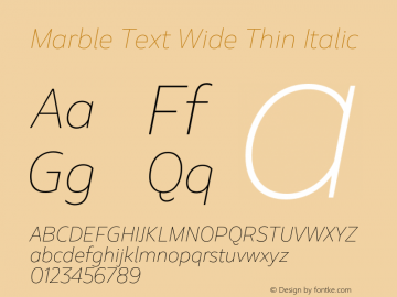 Marble Text Wide Thin Italic Version 1.001图片样张