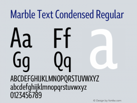 Marble Text Condensed Regular Version 1.001图片样张