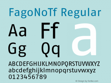 FagoNoTf Regular 001.000 Font Sample