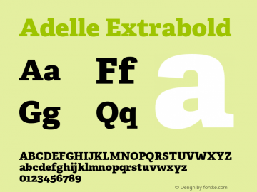 Adelle Extrabold Version 2.500;hotconv 1.0.109;makeotfexe 2.5.65596图片样张